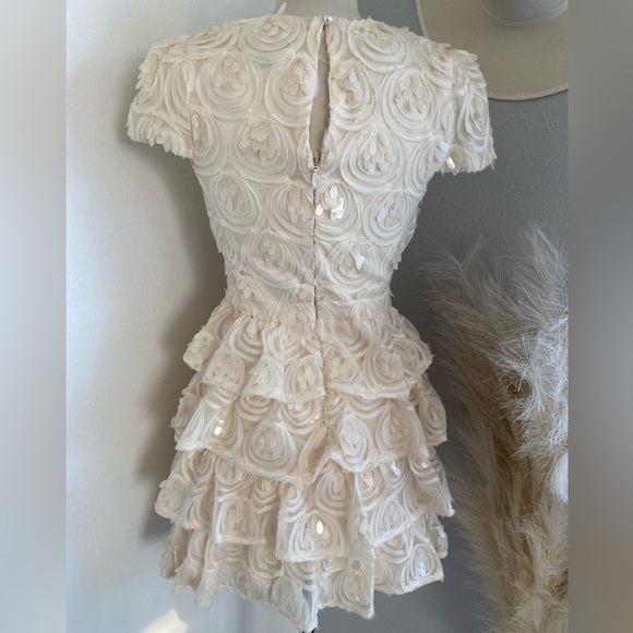 Lulus Worth the Wait Cream Sequin Ruffled Mini Dress - Picture 8 of 11
